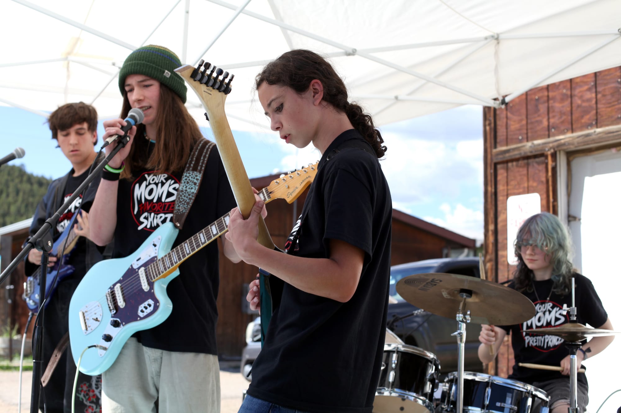The kids band closing out the morning on the main stage